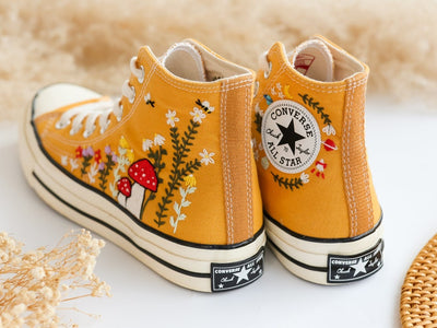 Custom Converse Chuck Taylor Mushrooms Embroidered Converse Shoes High Top