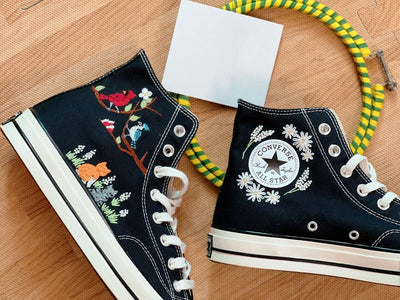Cats and Birds Converse Embroidery