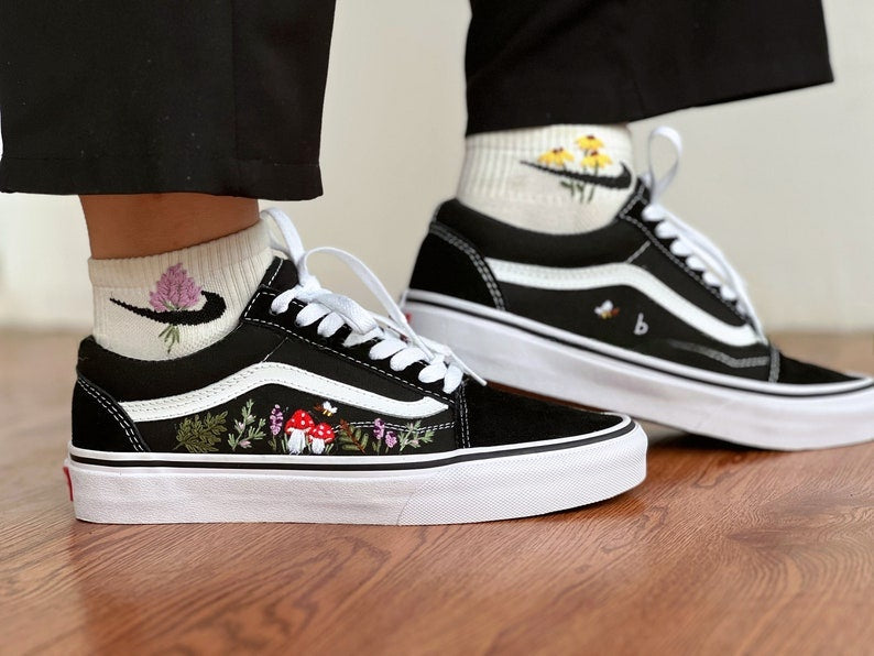 Forest Mushroom Converse Embroidery