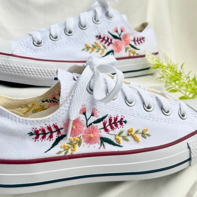 Pink Blossom Converse Embroidery