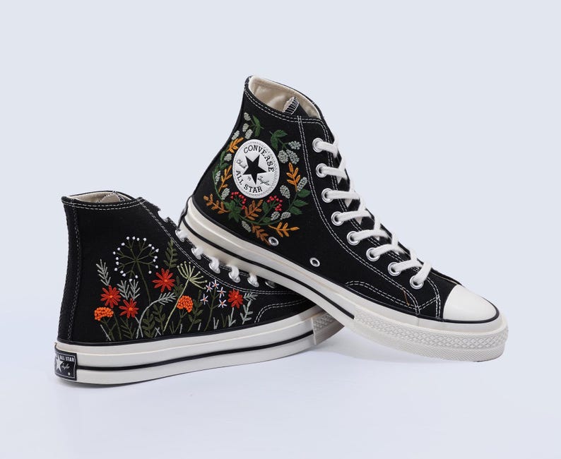 Wildflower Wreath Converse Embroidery