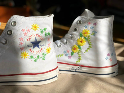 Daisy Vine Converse Embroidery