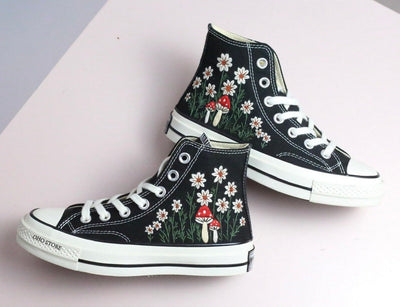 Mushroom Embroidered Sneakers