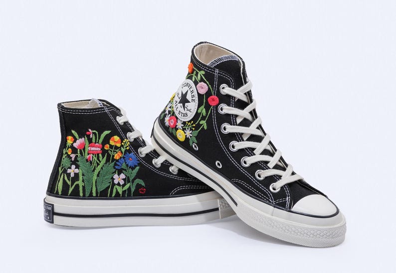 Wildflower Meadow Converse Embroidery