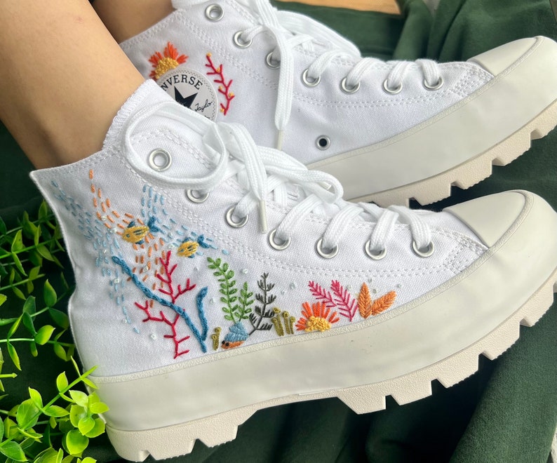 Ocean Coral Converse Embroidery