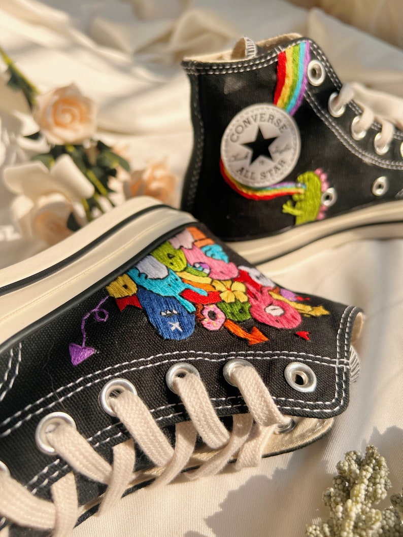 Colorful Doodles Converse Embroidery