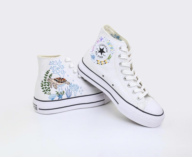 Sea Turtle Reef Converse Embroidery