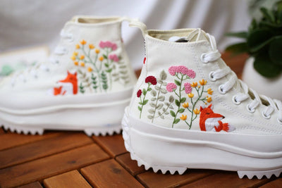 Fox Wildflower Converse Embroidery