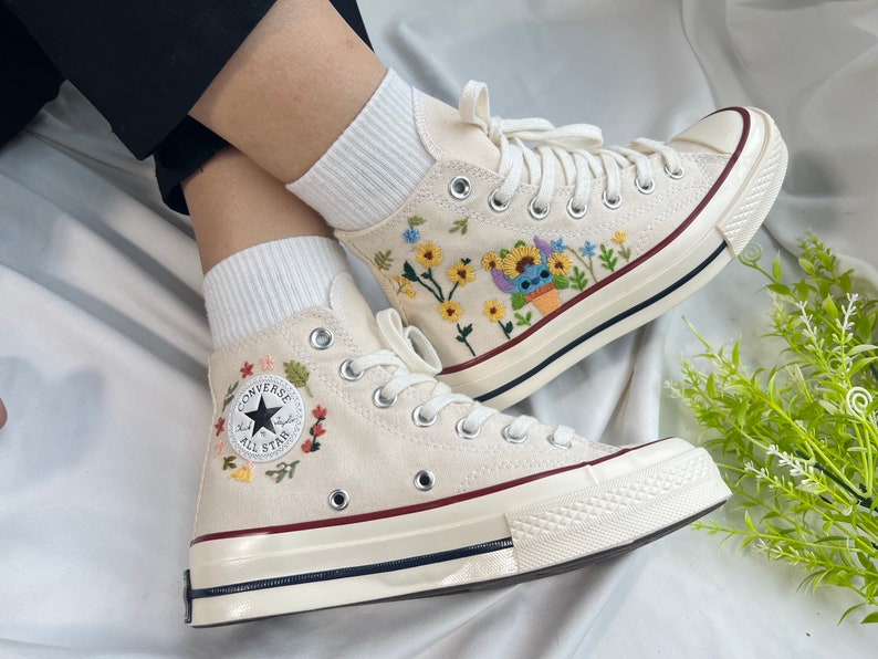 Stitch and Sunflowers Converse Embroidery