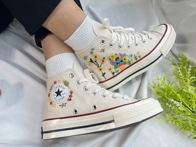 Stitch and Sunflowers Converse Embroidery