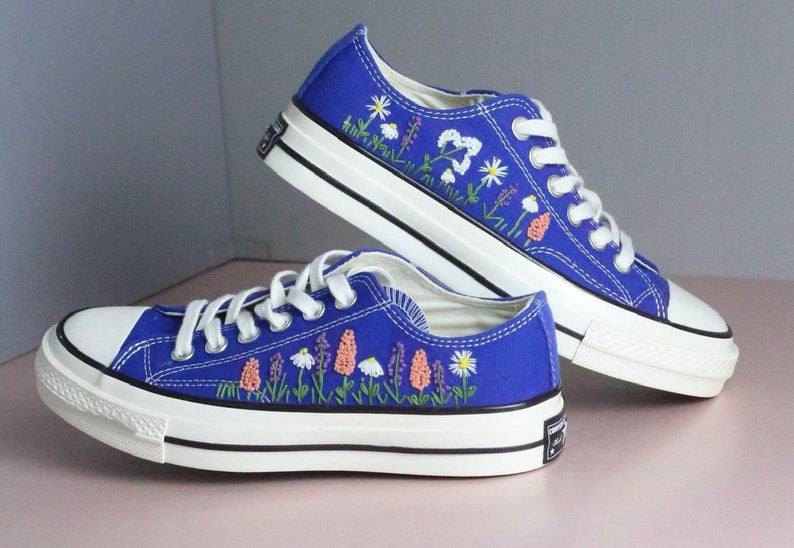 Wildflower Heart Converse Embroidery