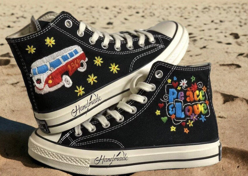 Peace Love Van Converse Embroidery