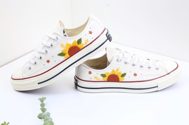 Sunflower Converse Embroidery