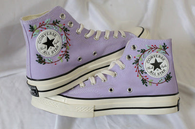 Cat Wildflower Converse Embroidery