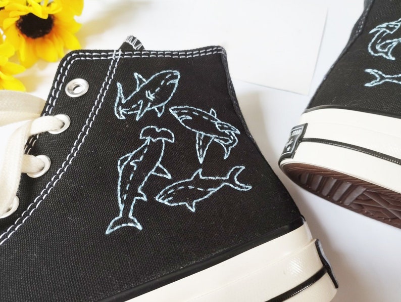 Shark Converse Embroidery