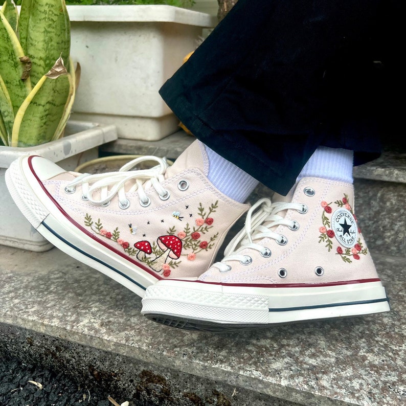 Mushroom Garden Converse Embroidery