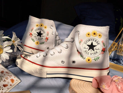Daisy and Wildflowers Converse Embroidery