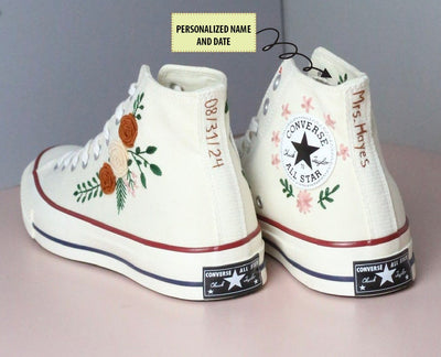 Rose Bouquet Converse Embroidery