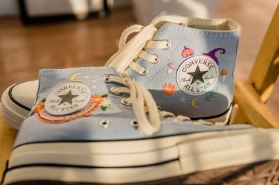 Rainbow and Mushrooms Converse Embroidery