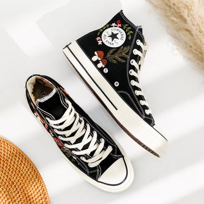 Mushroom Embroidered Converse High Top