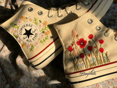 Poppy Meadow Converse Embroidery