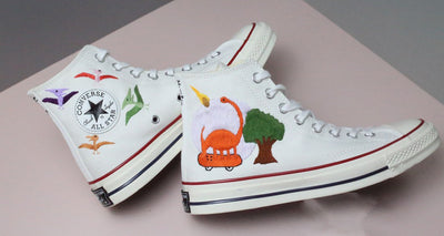 Dinosaur Boat Converse Embroidery