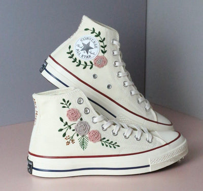 Rose Bouquet Converse Embroidery