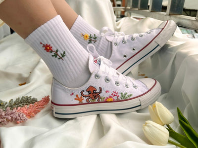 Mermaid and Squid Converse Embroidery