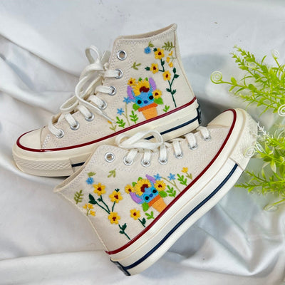 Stitch and Sunflowers Converse Embroidery