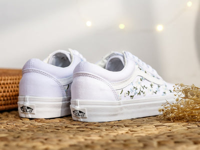 Blue Daisy Vine Converse Embroidery