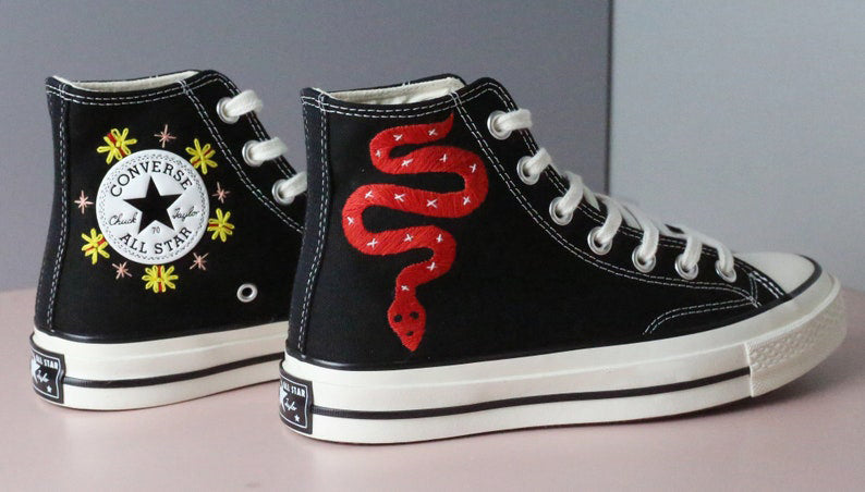 Starry Snake Converse Embroidery