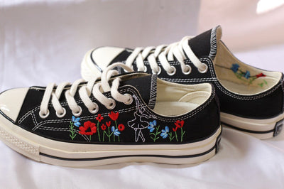 Poppy Ballet Converse Embroidery