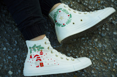 Christmas Stockings Wreath Converse Embroidery
