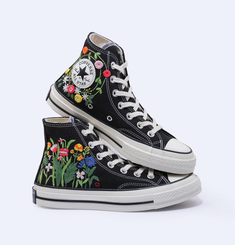 Wildflower Meadow Converse Embroidery