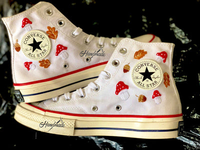 Autumn Mushrooms Converse Embroidery
