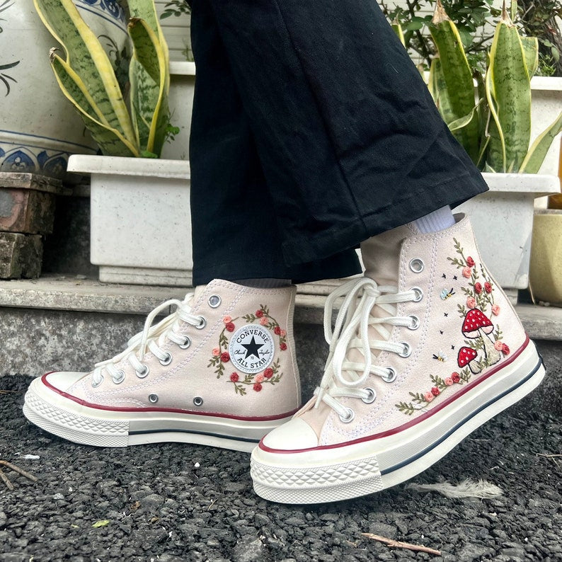 Mushroom Garden Converse Embroidery