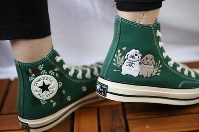 Puppy Couple Converse Embroidery