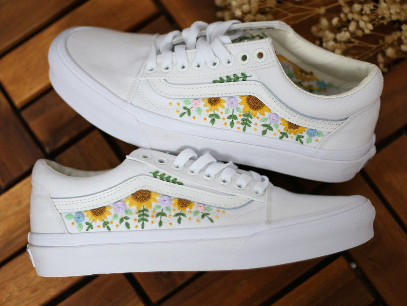 Wildflower Vine Converse Embroidery
