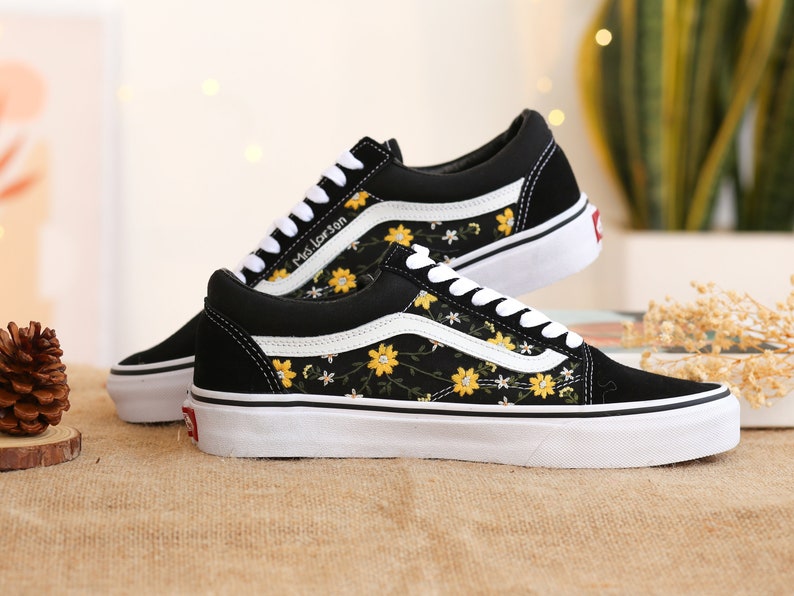Yellow Daisy Converse Embroidery