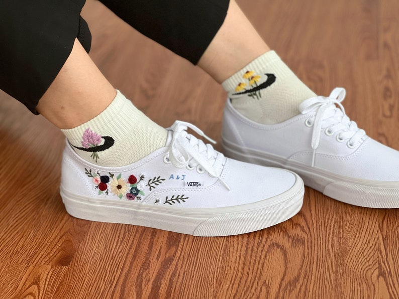 Anemone Rose Wedding Converse Embroidery