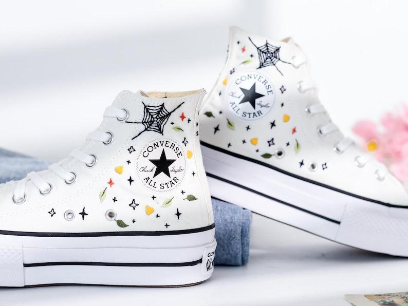 Spooky Embroidered Converse Shoes