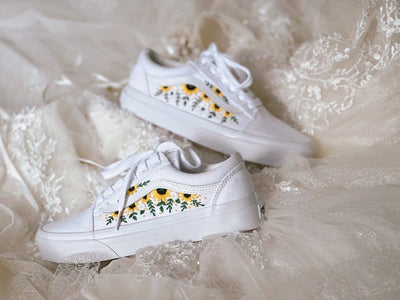 Sunflower Cascade Converse Embroidery