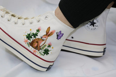 Rabbit Clover Converse Embroidery