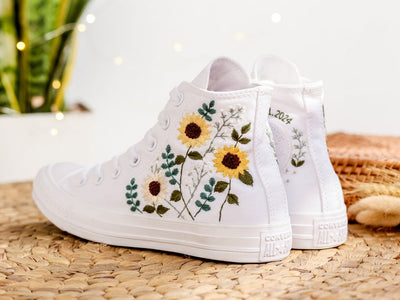 Sunflower Bouquet Converse Embroidery