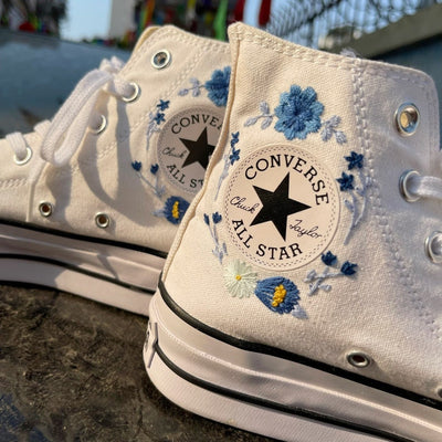 Mountain and Sun Converse Embroidery