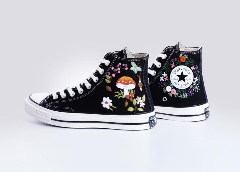 Mushroom Meadow Converse Embroidery