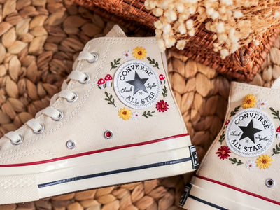 Colorful Wildflower Converse Embroidery