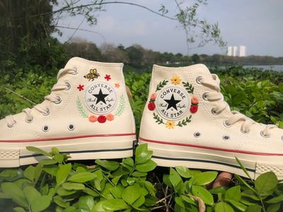 Wildflower Bee Converse Embroidery