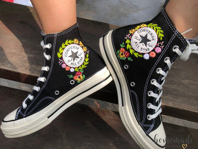 Strawberry Wreath Converse Embroidery
