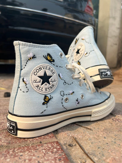 Wildflower, Bee, and Ladybug Converse Embroidery